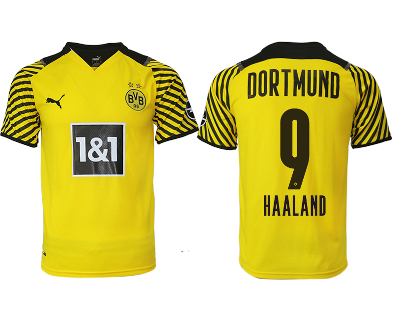 Men 2021-2022 Club Borussia Dortmund home yellow aaa version #9 Soccer Jersey